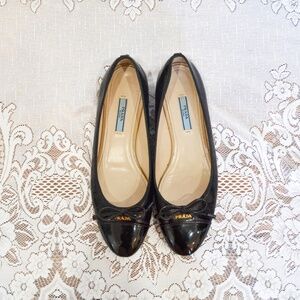Prada Black Patent Leather Flats